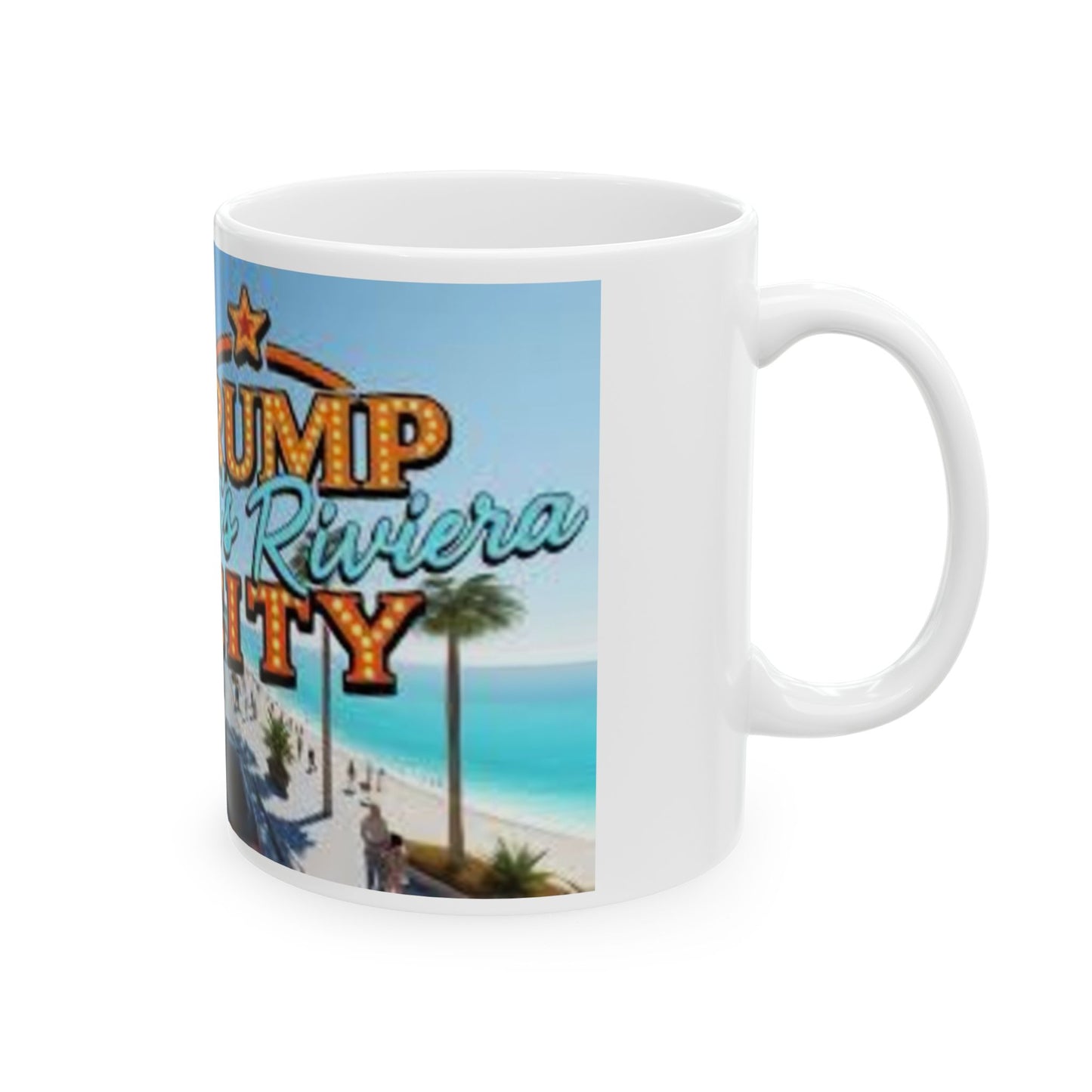 Gaza's Riviera City Ceramic Mug - 11oz & 15oz - Beachy Vibe Coffee Cup