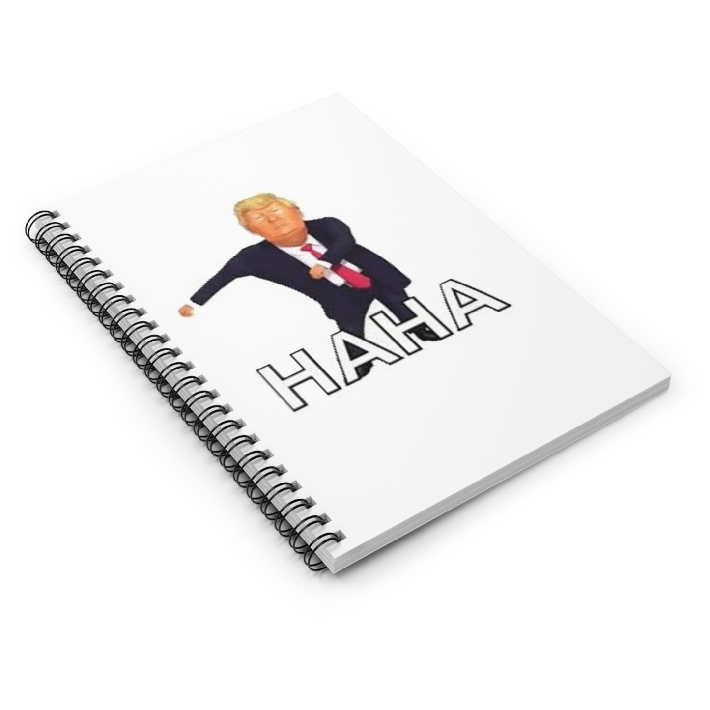 Funny Spiral Notebook with 'HAHA' Design -President Dancing