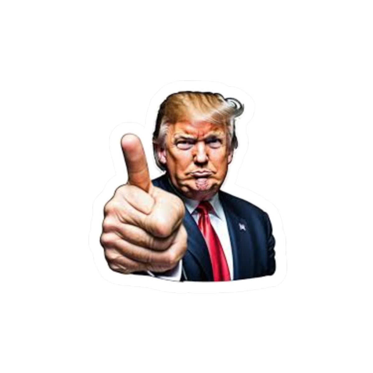 Vintage Political Kiss-Cut Stickers - Trump Thumbs Up Design