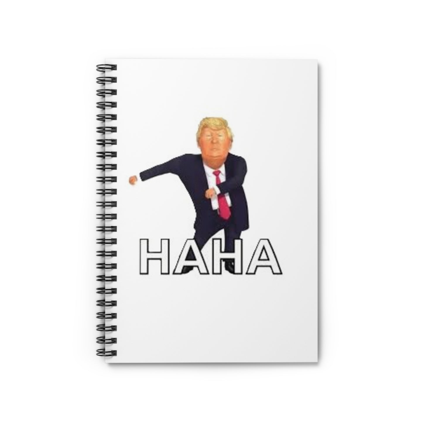 Funny Spiral Notebook with 'HAHA' Design -President Dancing