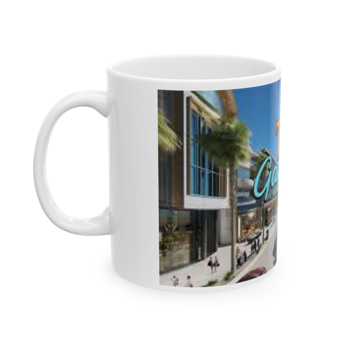 Gaza's Riviera City Ceramic Mug - 11oz & 15oz - Beachy Vibe Coffee Cup